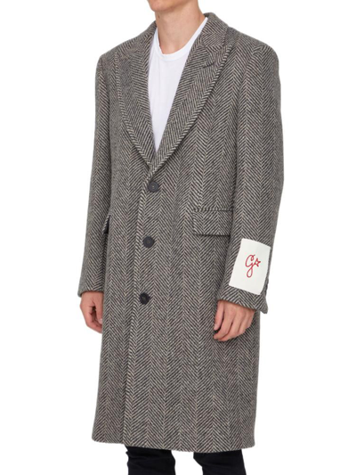 Shop Golden Goose Men's Grey Wool Coat