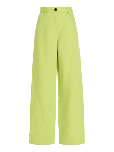 Shop Msgm Women's Trousers -  - In Green Eco-friendly Fabric