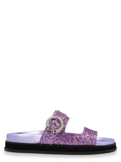 Shop Jimmy Choo Women's Sandals -  - In Purple Leather