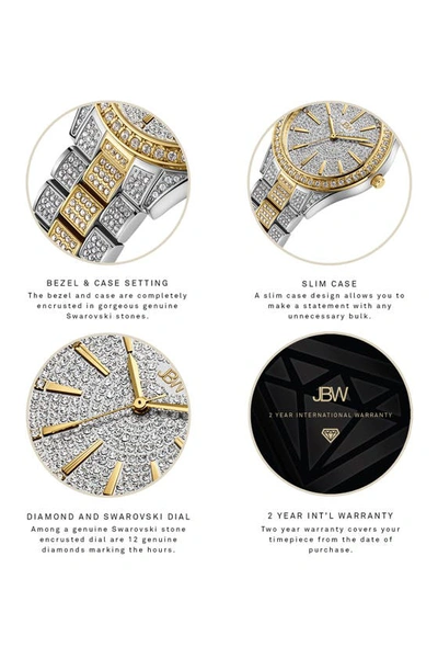 Shop Jbw Cristal Diamond Bracelet Watch, 34mm In Two-tone