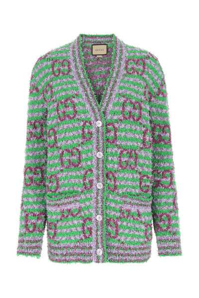 Shop Gucci Embroidered Cotton Blend Oversize Cardigan  Nd  Donna S