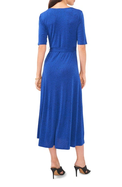 Shop Chaus V-neck Tie Waist Maxi Dress In Blue Vault