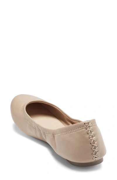 Lucky Brand Emmie Womens Leather Round-toe Ballet Flats In Pale Beige