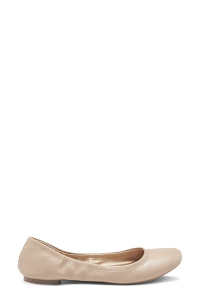 Lucky Brand Emmie Womens Leather Round-toe Ballet Flats In Pale Beige