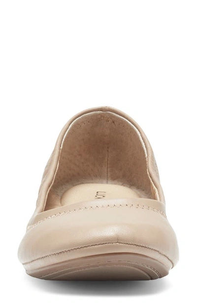 Lucky Brand Emmie Womens Leather Round-toe Ballet Flats In Pale Beige