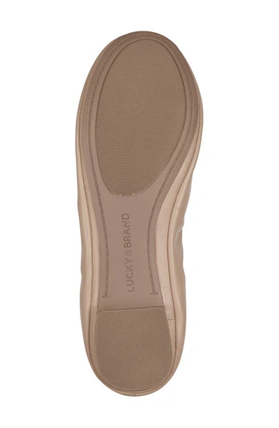 Lucky Brand Emmie Womens Leather Round-toe Ballet Flats In Pale Beige