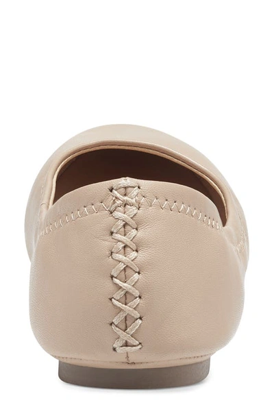 Lucky Brand Emmie Womens Leather Round-toe Ballet Flats In Pale Beige