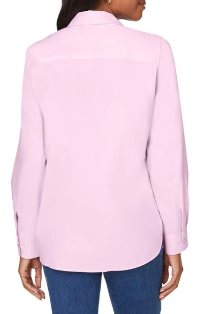 Shop Foxcroft Kylie Non-iron Cotton Button-up Shirt In Pink Whisper