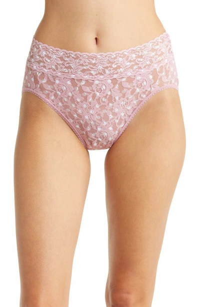 Shop Hanky Panky Print Lace Briefs In Pink Frosting