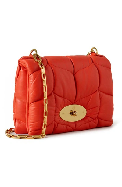 Shop Mulberry Little Softie Quilted Leather Crossbody Bag In Coral Orange