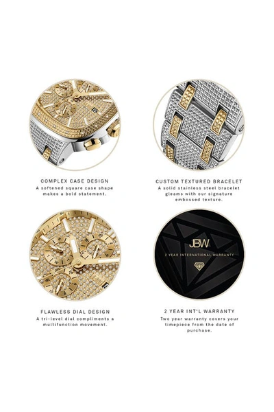 Shop Jbw Heist Diamond Two-tone Multifunction Bracelet Watch, 47.5mm