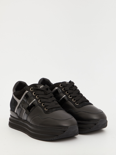 Shop Hogan Midi Platform Black Sneakers