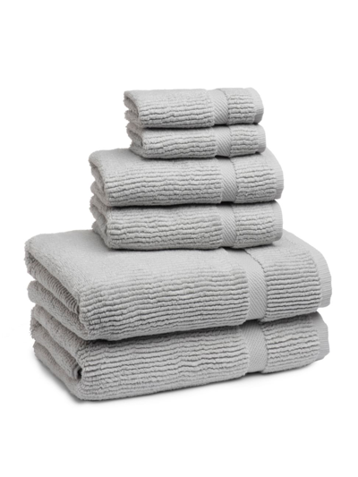 Shop Kassatex Mateo 6-piece Towel Set In Platinum