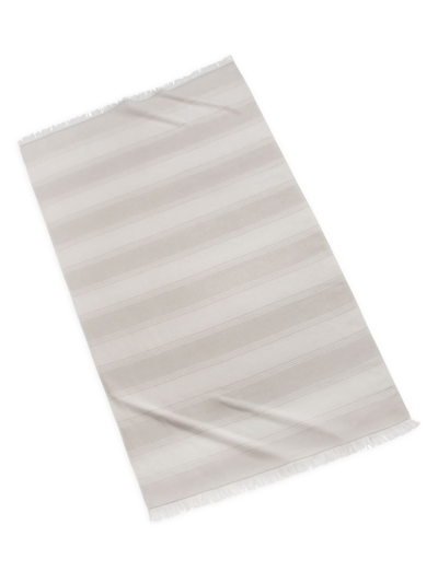 Shop Kassatex Isola Cotton Beach Towel In White Linen