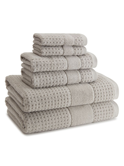 Shop Kassatex Hammam Cotton 6-piece Towel Set In Dolphin Grey