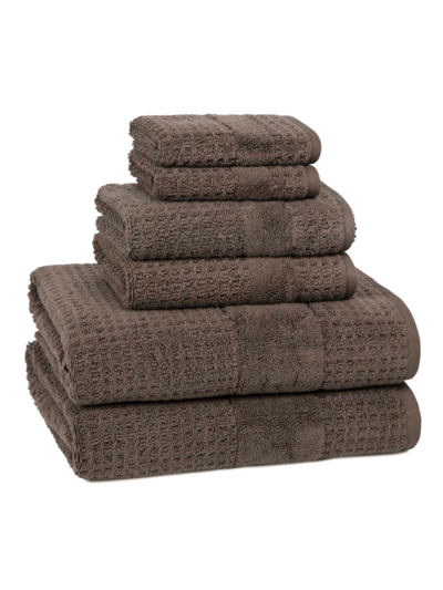 Shop Kassatex Hammam Cotton 6-piece Towel Set In Charcoal