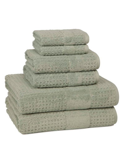Shop Kassatex Hammam Cotton 6-piece Towel Set In Misty Sage