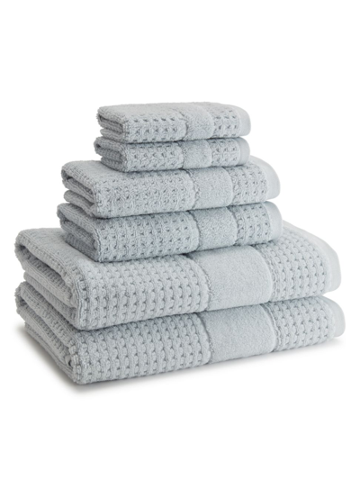 Shop Kassatex Hammam Cotton 6-piece Towel Set In Cielo