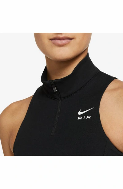 Nike Women's Air Swoosh 1/2-zip Medium-support 1-piece Pad Sports Bra In  Black