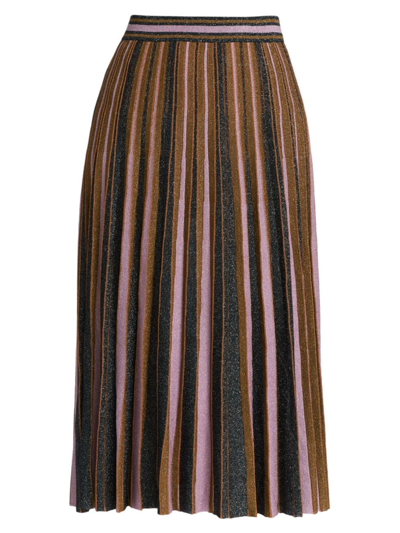 Shop Zimmermann Women's Kaleidoscope Striped Midi-skirt In Neutral