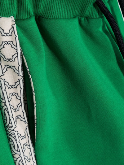 Shop Roberto Cavalli Junior Contrasting-border Tracksuit Bottoms In Green