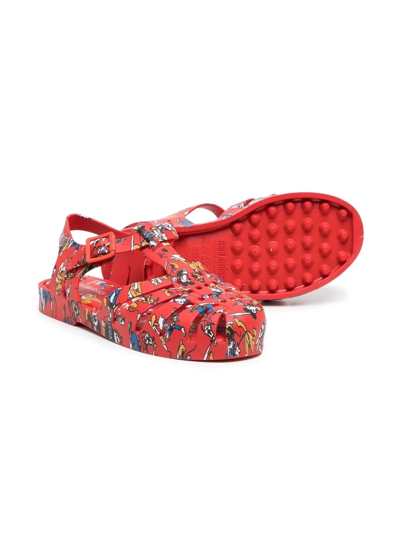 Shop Mini Melissa Disney Jelly Sandals In Red