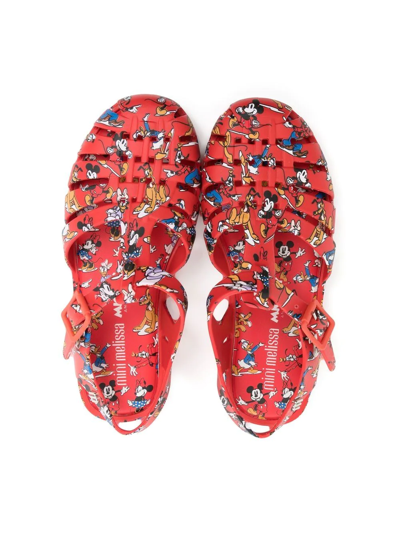Shop Mini Melissa Disney Jelly Sandals In Red