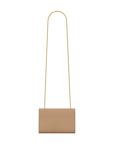 Shop Saint Laurent Kate Leather Shoulder Bag In Brown