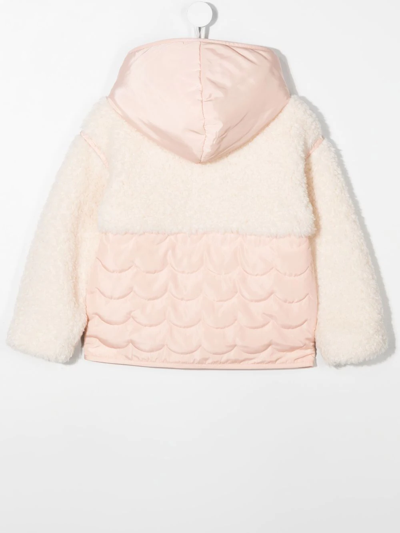Shop Chloé Textured Hooded Padded Jacket In Pink
