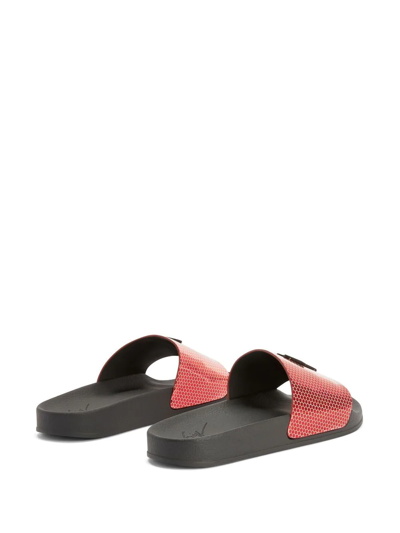 Giuseppe Zanotti Brett Hexagon-print Slides In Black