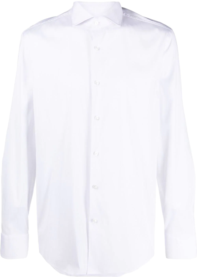 Hugo Boss Long-sleeved Button-up Shirt In White | ModeSens