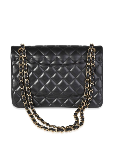 Pre-owned Chanel Double Flap Jumbo Shoulder Bag In Black