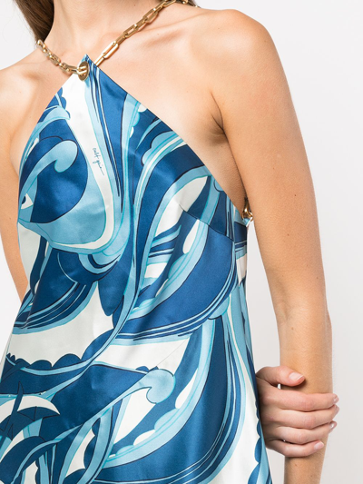 Shop Cult Gaia Minna Graphic-print Dress In Blue