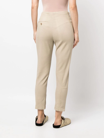 Shop Aspesi High-waisted Wool Trousers In Neutrals