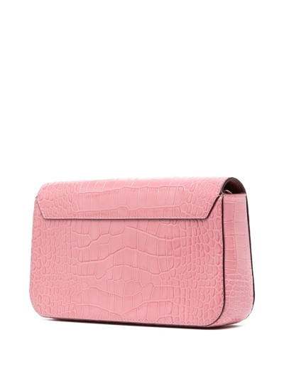 Shop Strathberry East/west Embossed Crossbody Bag In Pink