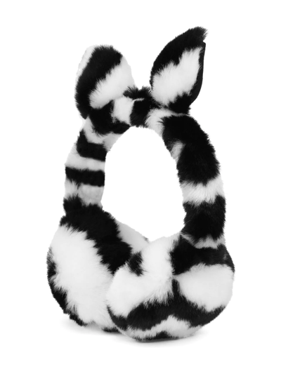 Shop Dolce & Gabbana Zebra-print Faux-fur Earmuffs In White