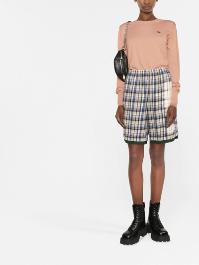 Vivienne Westwood Orb-logo Embroidery Cotton-cashmere Jumper In Neutrals