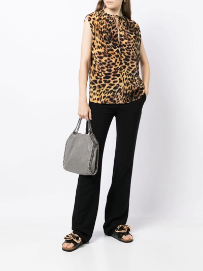 Shop Stella Mccartney Leopard-print Silk Blouse In Brown