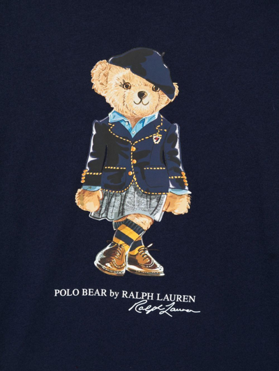 Shop Ralph Lauren Logo-print Long-sleeve T-shirt In Blue