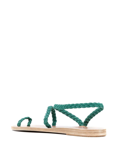 Shop Ancient Greek Sandals Eleftheria Braided-strap Sandals In Green