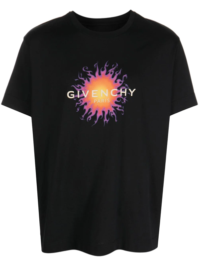 Shop Givenchy Logo-print Cotton T-shirt In Black