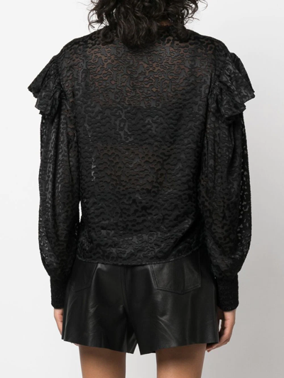 Shop Iro Leopard-print Satin Blouse In Black
