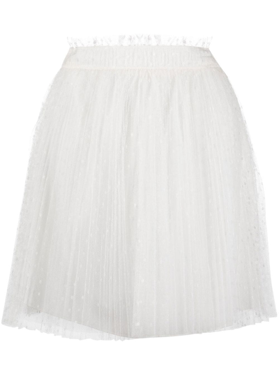 tab Opmuntring tæt Red Valentino Point D'esprit Tulle Pleated Miniskirt In White | ModeSens
