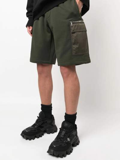 Shop Moncler Logo-patch Track Shorts In Green