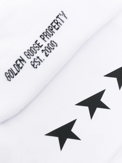 Shop Golden Goose Logo Embroidered Socks In White