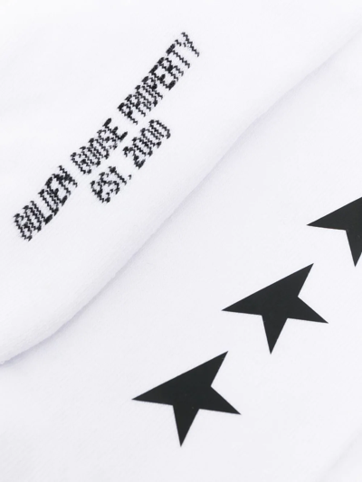 Golden Goose Logo Cotton Blend Socks In White