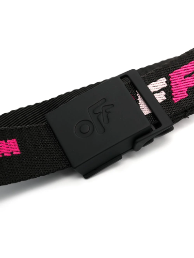 Shop Off-white Logo-print Buckle-fastening Belt In Black