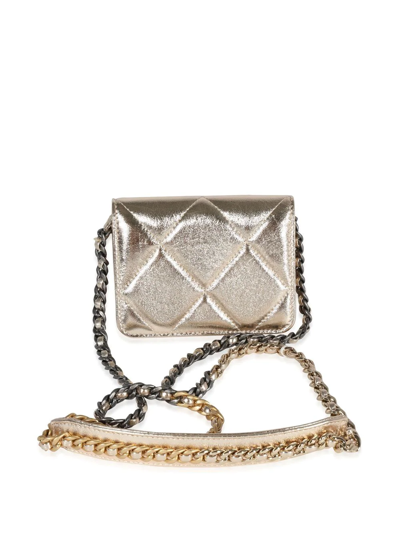 Pre-owned Chanel Mini Diamond-quilted Crossbody Bag In Neutrals