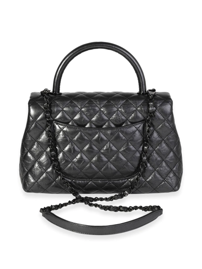 Pre-owned Chanel Medium Coco Two-way Bag In Black