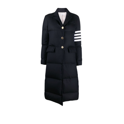 Shop Thom Browne Navy 4-bar Stripe Padded Coat - Women's - Feather Down/wool In Blue